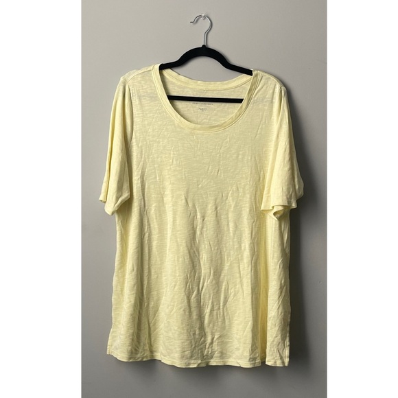 J. Jill Pima Scoop-neck Elbow-sleeve Tee in Lemoncello - Picture 2 of 3